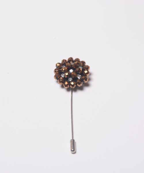Yellow / Brown Crystal Lapel Pin