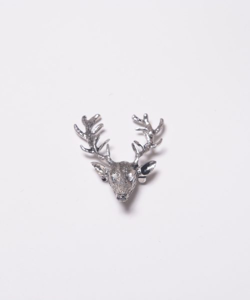 Silver Deer Stag Lapel Pin