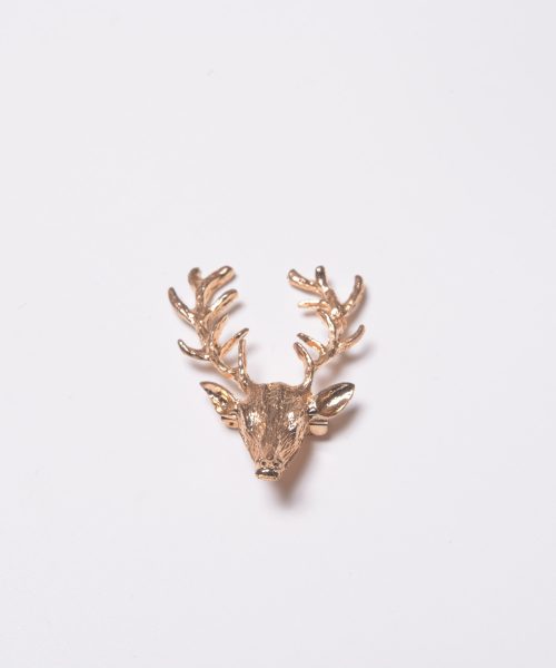 Gold Deer Stag Lapel Pin