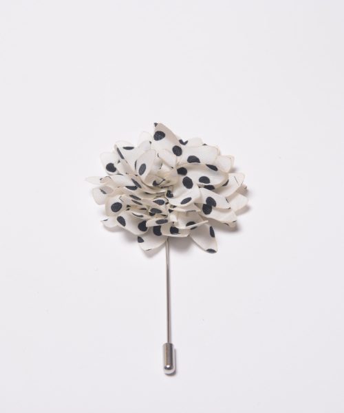 White / Black Polka Dot Lapel Pin